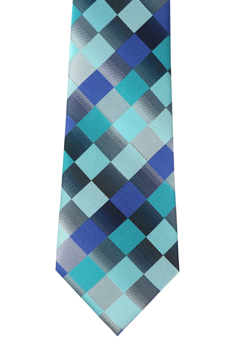 Ctskyte Indigo Teal Blue Grey Silk Ties Handsome Handmade Casual Necktie for Mens Youth - Image 3